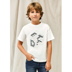 Mayoral 6029 Koszulka z wytłoczeniem Better Cotton dla chłopca biała